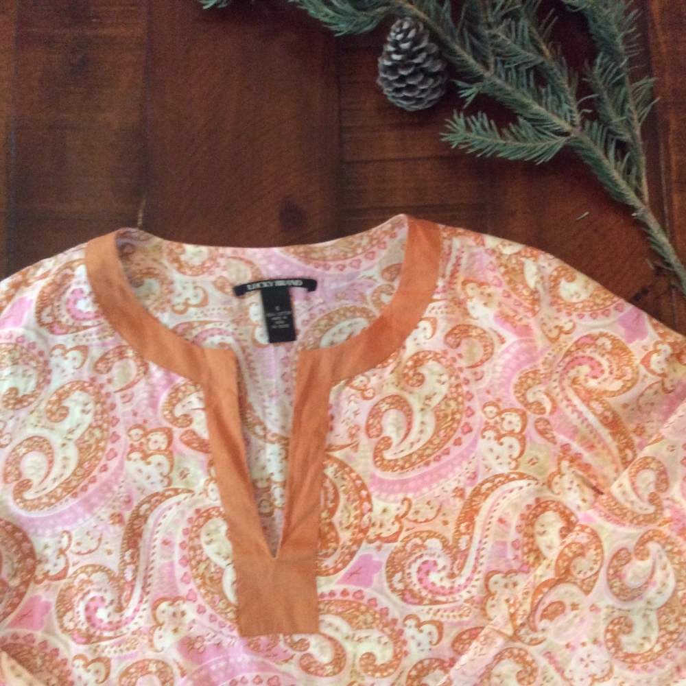 Lucky Brand Boho Tunic Women's S Paisley NEW